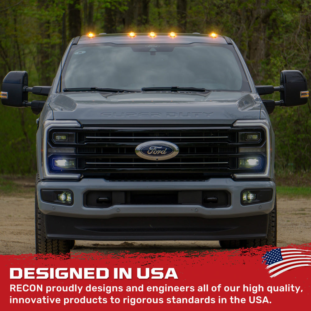 Ford Super Duty 23-26 5-PC Cab Roof Lights 2-Way Front & Rear Facing Ultra High-Power LED (Replaces Factory/OEM Cab Lights Only) - Multiple Options