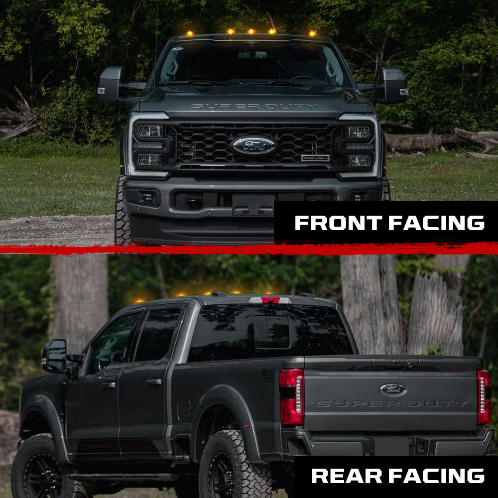 Ford Super Duty 23-26 5-PC Cab Roof Lights 2-Way Front & Rear Facing Ultra High-Power LED (Replaces Factory/OEM Cab Lights Only) - Multiple Options