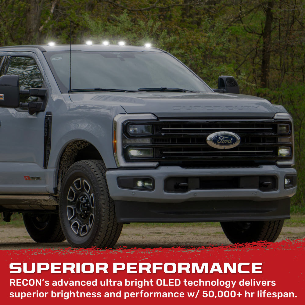 Ford Super Duty 23-26 5-PC Cab Roof Lights 2-Way Front & Rear Facing Ultra High-Power LED (Replaces Factory/OEM Cab Lights Only) - Multiple Options