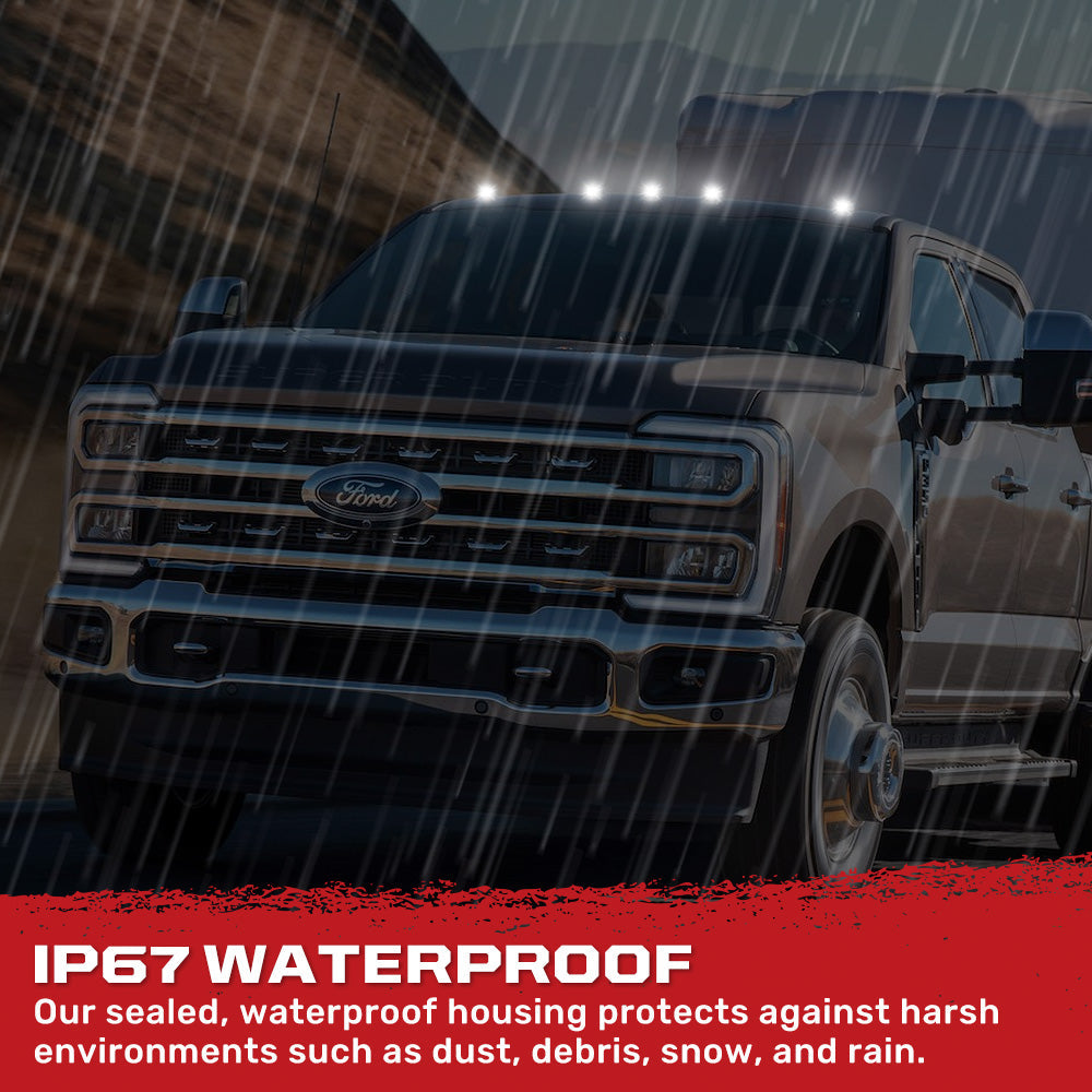 Ford Super Duty 23-26 5-PC Cab Roof Lights 2-Way Front & Rear Facing Ultra High-Power LED (Replaces Factory/OEM Cab Lights Only) - Multiple Options