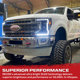 Ford 20-22 Super Duty LED Triple Projector Headlights w/ Ultra High Power White OLED DRL & Scanning Amber LED Turn Signals (Replaces OEM Halogen Style Only) - Multiple Styles