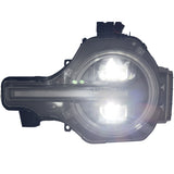 Ford Bronco 21-26 LED Projector Headlights w/ Ultra High Power LED High/Low Beams & White OLED DRL w/ Start-Up Lighting Sequence & Scanning Amber LED Turn Signals - Smoked / Black