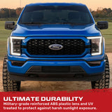 Ford F150 21-23 Full LED Projector Headlights w/ Ultra High Power Smooth OLED DRL & Scanning Switchback Amber Turn Signals (Replaces OEM Halogen Only) - Multiple Options