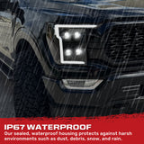 Ford F150 21-23 Full LED Projector Headlights w/ Ultra High Power Smooth OLED DRL & Scanning Switchback Amber Turn Signals (Replaces OEM Halogen Only) - Multiple Options