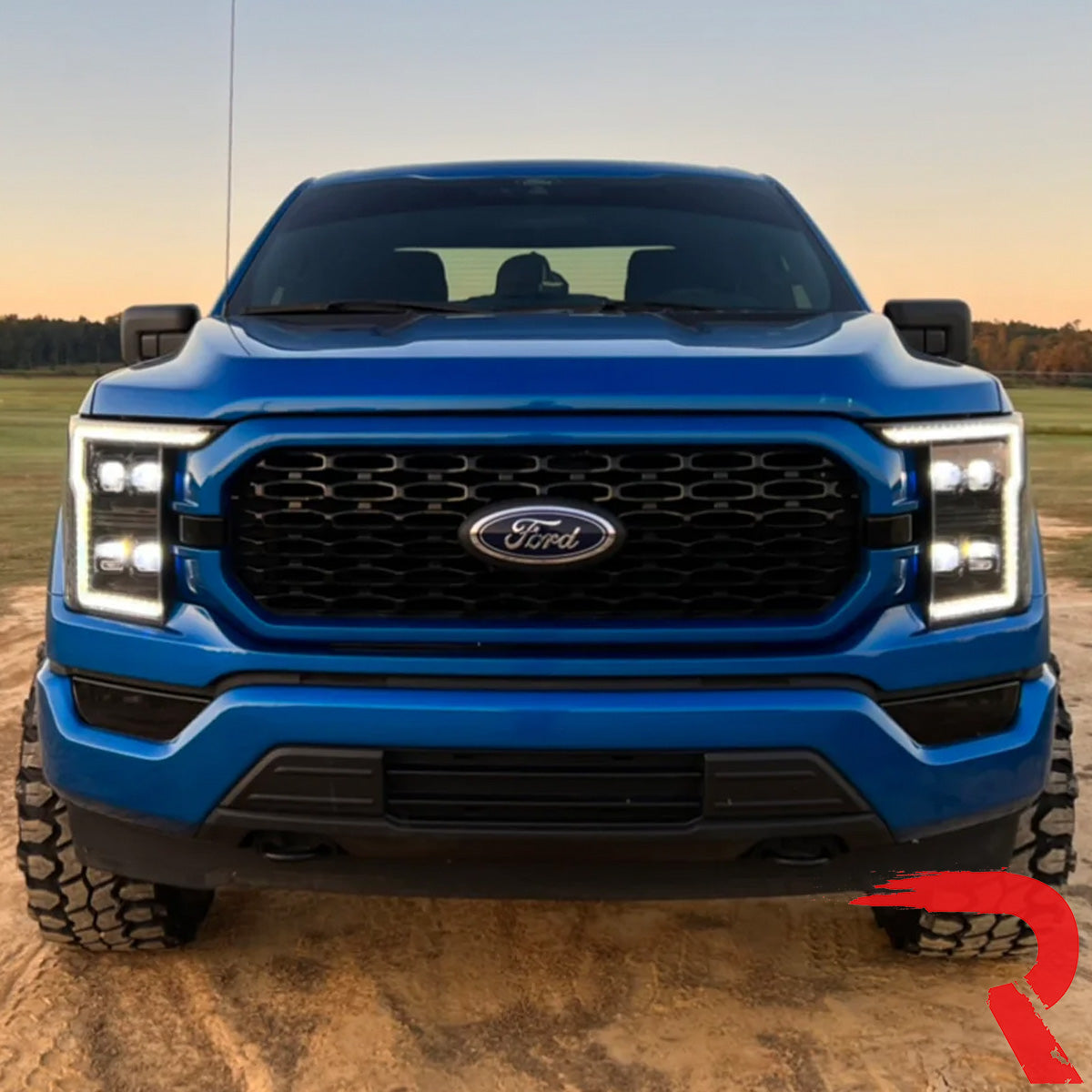 Ford F150 21-23 Full LED Projector Headlights w/ Ultra High Power Smooth OLED DRL & Scanning Switchback Amber Turn Signals (Replaces OEM Halogen Only) - Multiple Options
