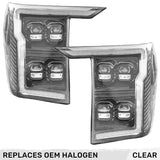 Ford F150 21-23 Full LED Projector Headlights w/ Ultra High Power Smooth OLED DRL & Scanning Switchback Amber Turn Signals (Replaces OEM Halogen Only) - Multiple Options