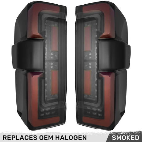 Ford Super Duty 23-26 Ultra Bright OLED Tail Lights Startup Light Sequence (Replaces Factory/OEM Halogen w/ BLIS Only) - Multiple Lens
