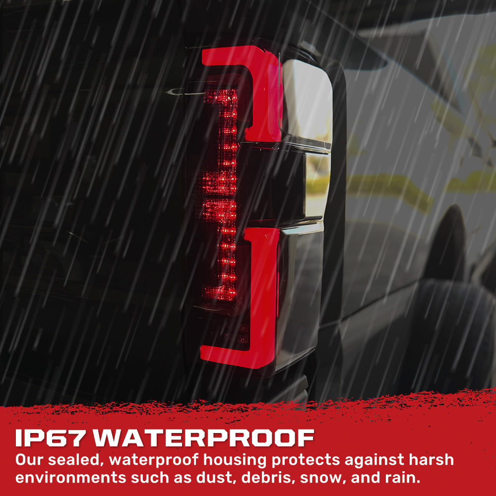 Ford Super Duty 23-26 Ultra Bright OLED Tail Lights Startup Light Sequence (Replaces Factory/OEM Halogen w/ BLIS Only) - Multiple Lens