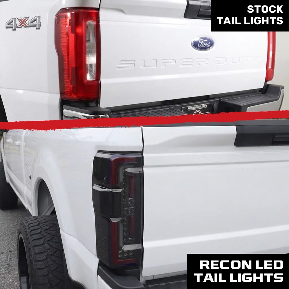 Ford Super Duty 23-26 Ultra Bright OLED Tail Lights Startup Light Sequence (Replaces Factory/OEM Halogen w/ BLIS Only) - Multiple Lens