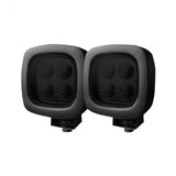 1800 Lumen Driving Light Kit 12W 6500K 4 LEDs Black Chrome Square Housing Clear
