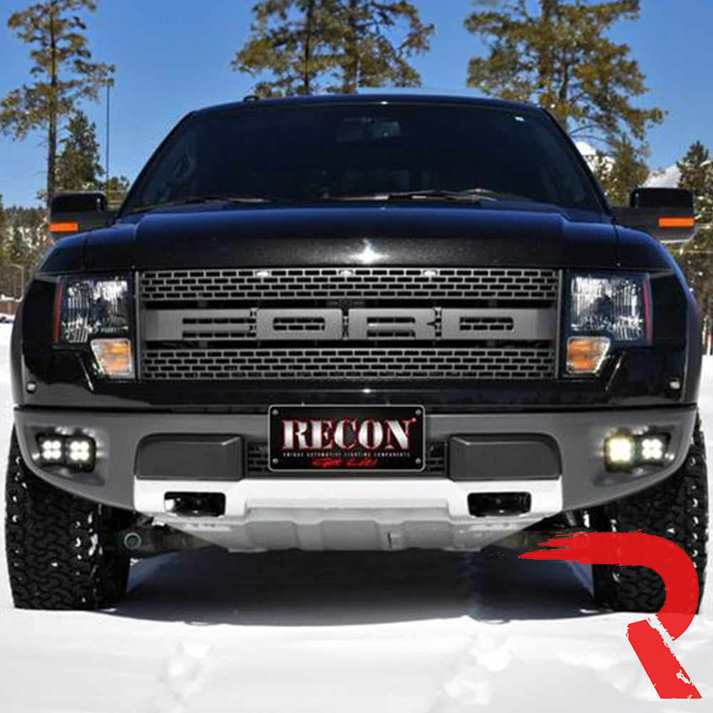 Ford SVT Raptor 10-14 Ultra Bright Dual Beam Spot & Flood LED Driving & Fog Lights 4-Pc Kit - White