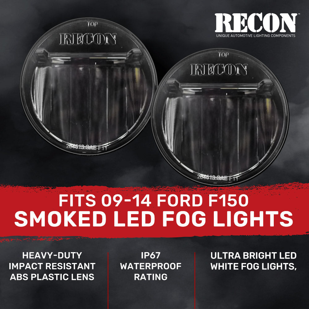 Ford F150 09-14 Ultra Bright White LED Fog Lights 2-Pc Kit (Replaces Factory Fog Lights) - Multiple Lens