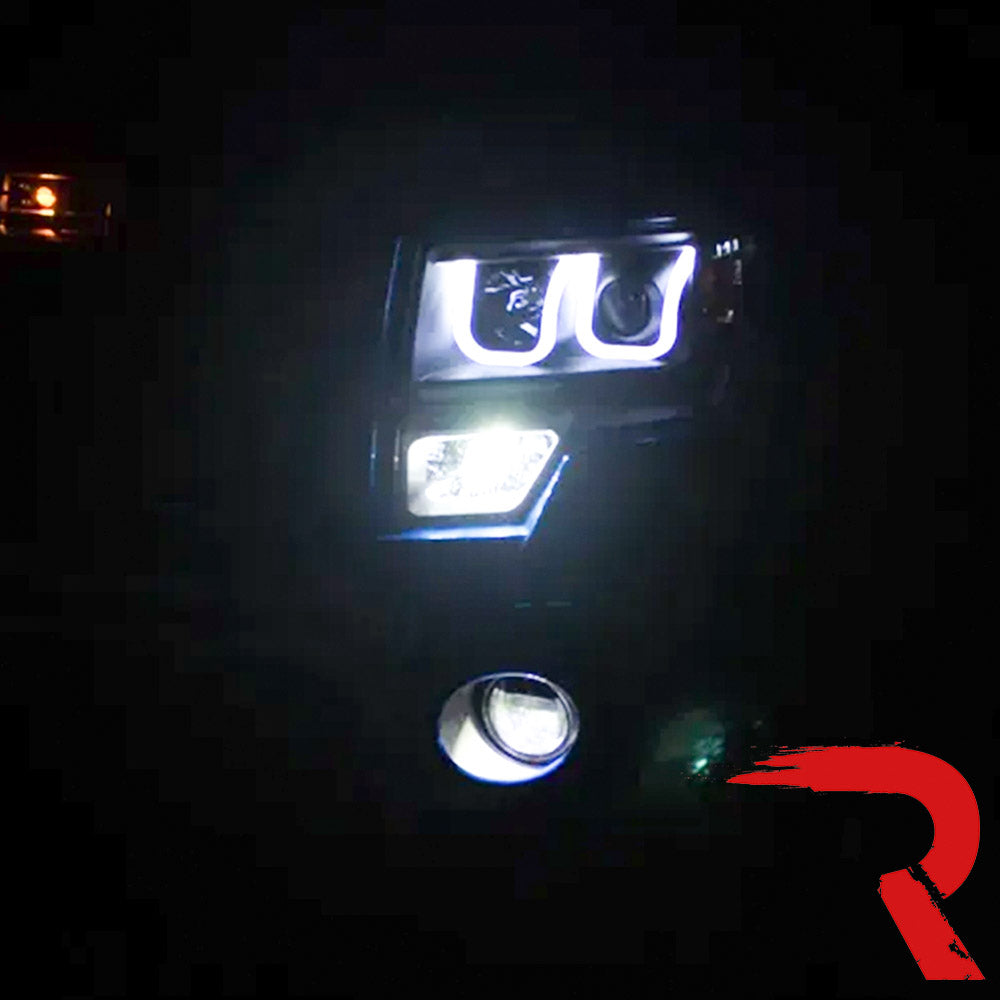 Ford F150 09-14 Ultra Bright White LED Fog Lights 2-Pc Kit (Replaces Factory Fog Lights) - Multiple Lens