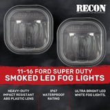 Ford Super Duty 11-16 Ultra Bright White LED Fog Lights 2-Pc Kit (Replaces Factory Fog Lights) - Multiple Lens