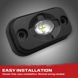 Universal 4-PC Ultra Bright RGB Multicolor CREE LED Underbody Rock Lights Bluetooth Control