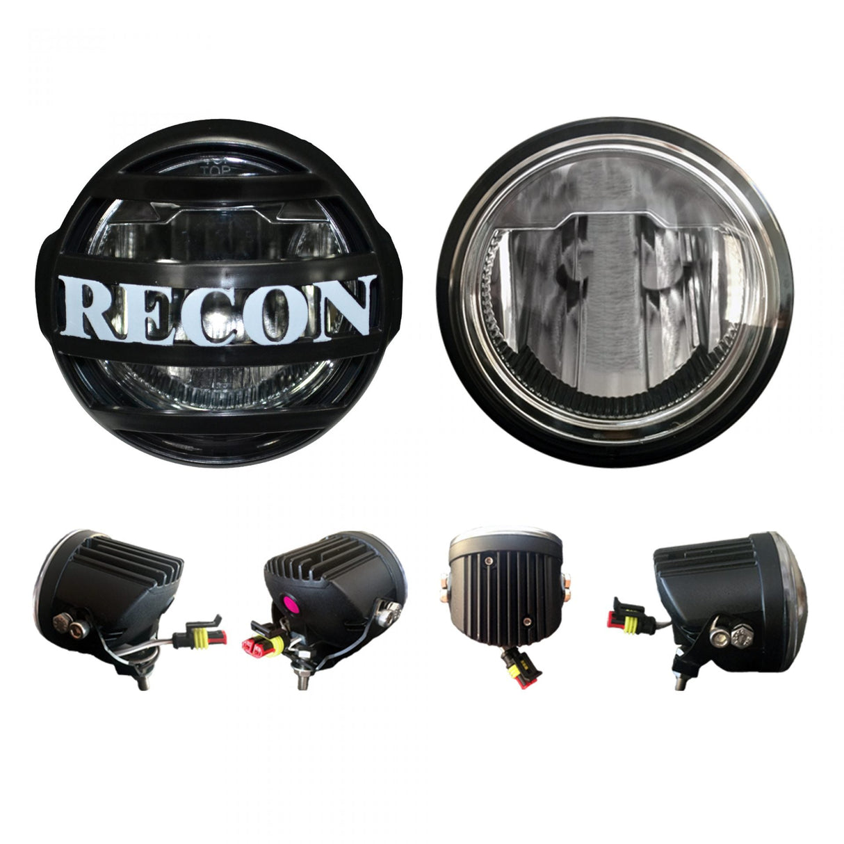 5" Driving Light Kit LED w/ Complete Writing Hardware & RECON Rock Guard