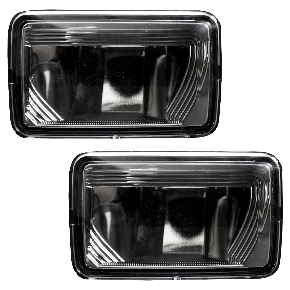 Ford Super Duty 17-21 Ultra Bright 2-Function White LED Fog Lights w/ Amber Turn Signals (Replaces Factory Fog Lights) - Smoked Black