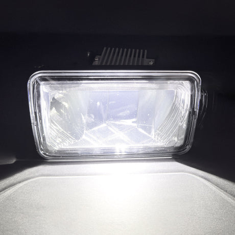 Ford Super Duty 17-21 Ultra Bright 2-Function White LED Fog Lights w/ Amber Turn Signals (Replaces Factory Fog Lights) - Smoked Black