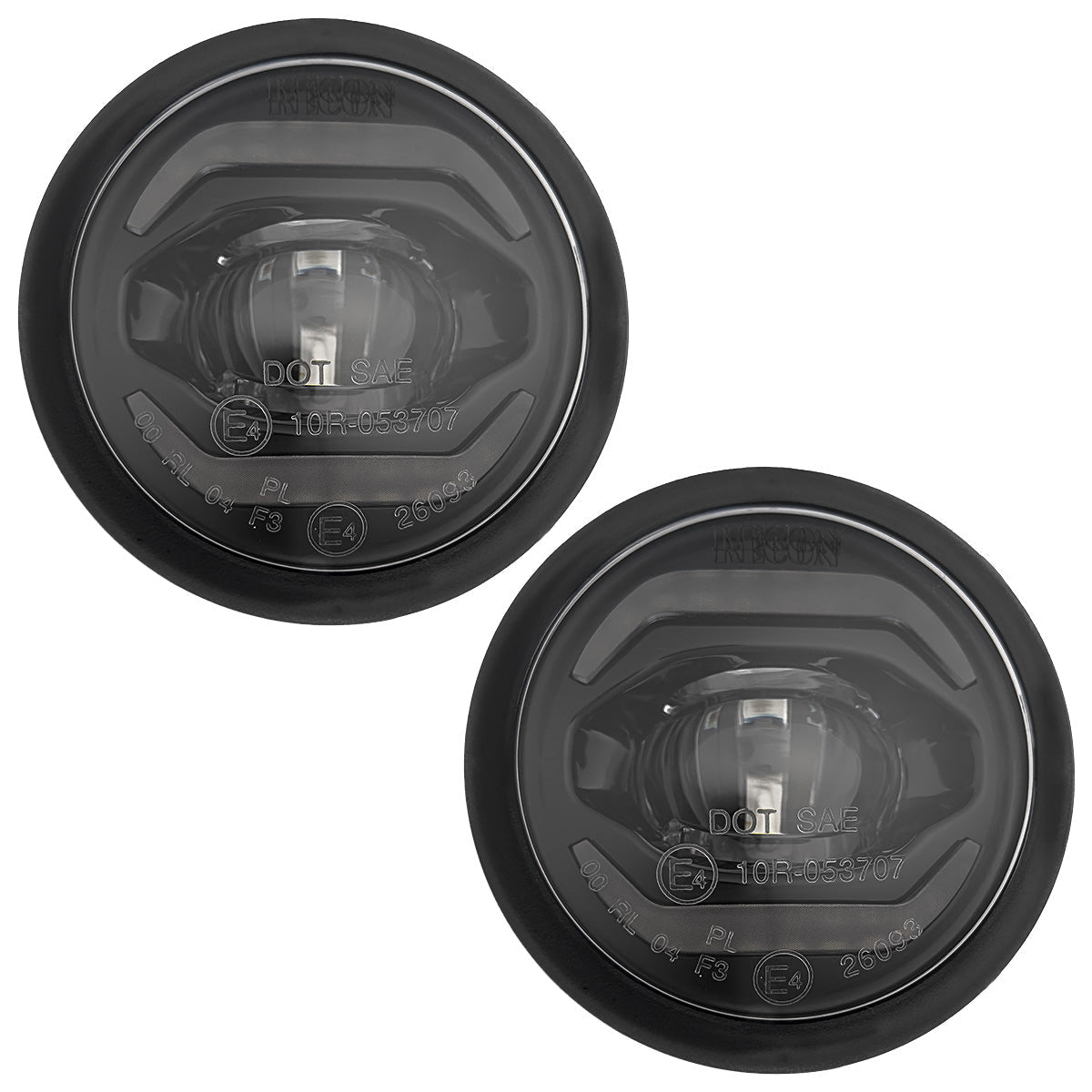 GMC Sierra & Chevy Silverado 15-19 Ultra Bright 2-Function White LED Driving Fog Lights (Fog Lights, DRL) - Smoked Lens