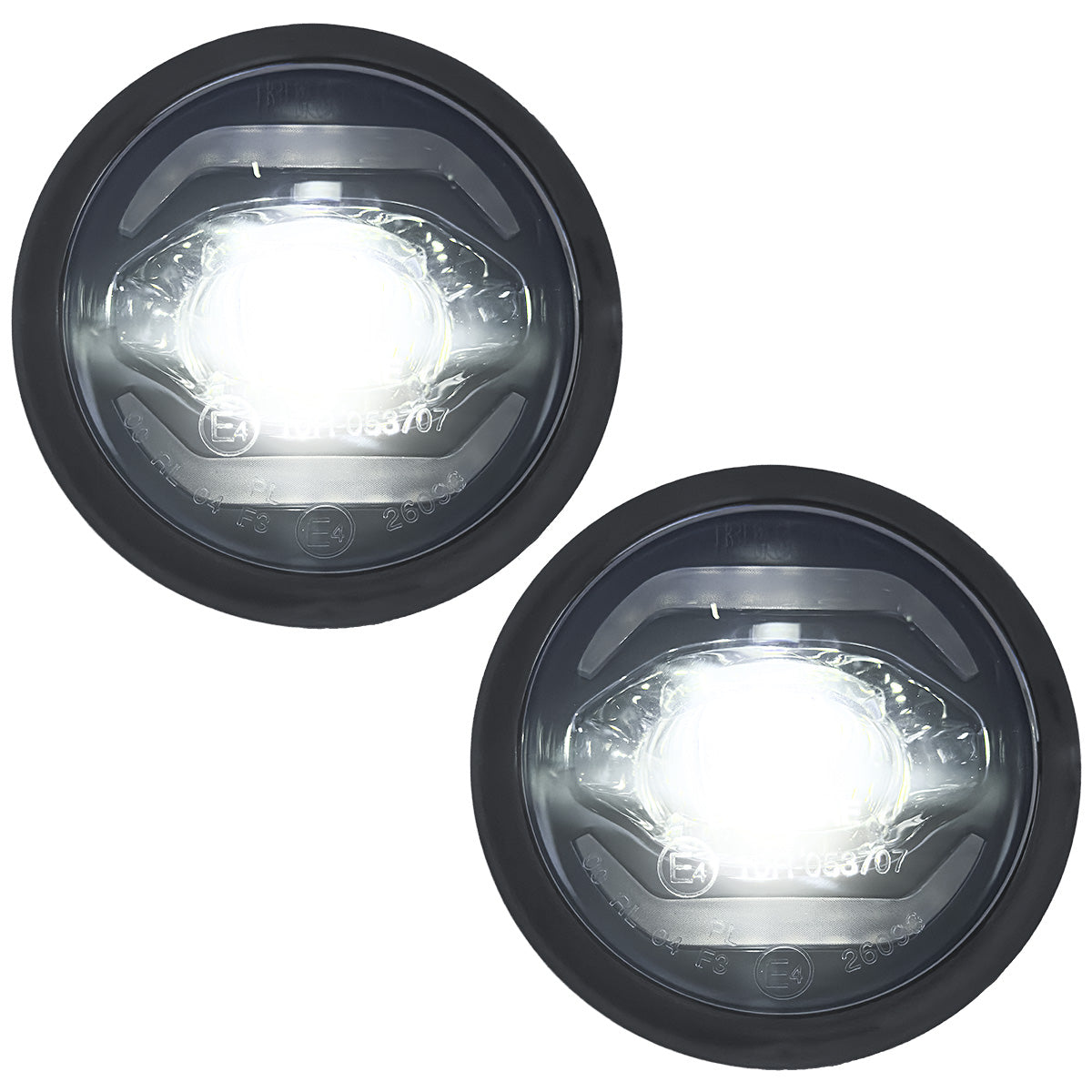 GMC Sierra & Chevy Silverado 15-19 Ultra Bright 2-Function White LED Driving Fog Lights (Fog Lights, DRL) - Smoked Lens