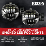 Dodge RAM 2500/3500 03-09 Ultra Bright White LED Fog Lights 2-Pc Kit (Replaces Factory Fog Lights) - Smoked Lens