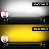 Universal 32" Heavy Duty Low Profile Slim Aluminum Ultra Bright 200W Dual Color Amber/White Flood Spot Combo LED Light Bar