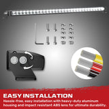 Universal 32" Heavy Duty Low Profile Slim Aluminum Ultra Bright 200W Dual Color Amber/White Flood Spot Combo LED Light Bar
