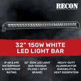 Universal 32" Heavy Duty Aluminum Ultra Bright 150W White Flood Spot Combo LED Light Bar RECON Universal 32" Heavy Duty Aluminum Ultra Bright 150W White Flood Spot Combo LED Light Bar Universal 32" Heavy Duty Aluminum Ultra Bright 150W White Flood Spot Combo LED Light Bar Universal 32" Heavy Duty Aluminum Ultra Bright 150W White Flood Spot Combo LED Light Bar Universal 32" Heavy Duty Aluminum Ultra Bright 150W White Flood Spot Combo LED Light Bar