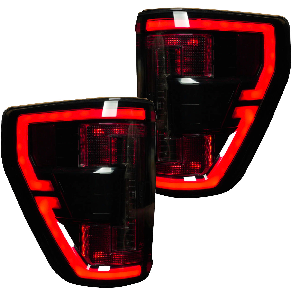 Ford F150 21-23 Ultra Bright OLED Tail Lights (Replaces Factory Halogen Tail Lights w/ NO BLIS) - Smoked Lens