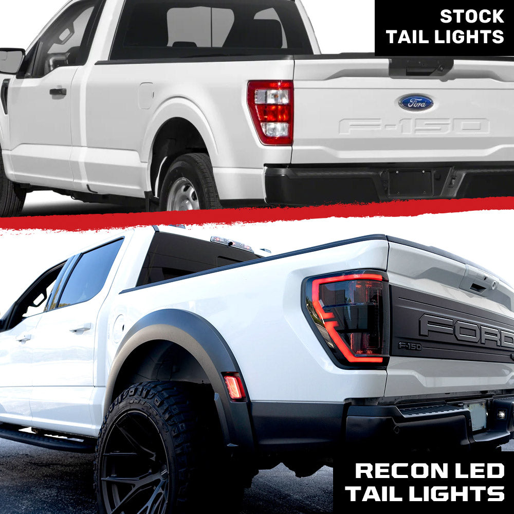 Ford F150 21-23 Ultra Bright OLED Tail Lights w/ Startup Light Sequence (Replaces Factory Halogen Tail Lights w/ BLIS Only) - Multiple Lens