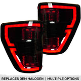 Ford F150 21-23 Ultra Bright OLED Tail Lights w/ Startup Light Sequence (Replaces Factory Halogen Tail Lights w/ BLIS Only) - Multiple Lens