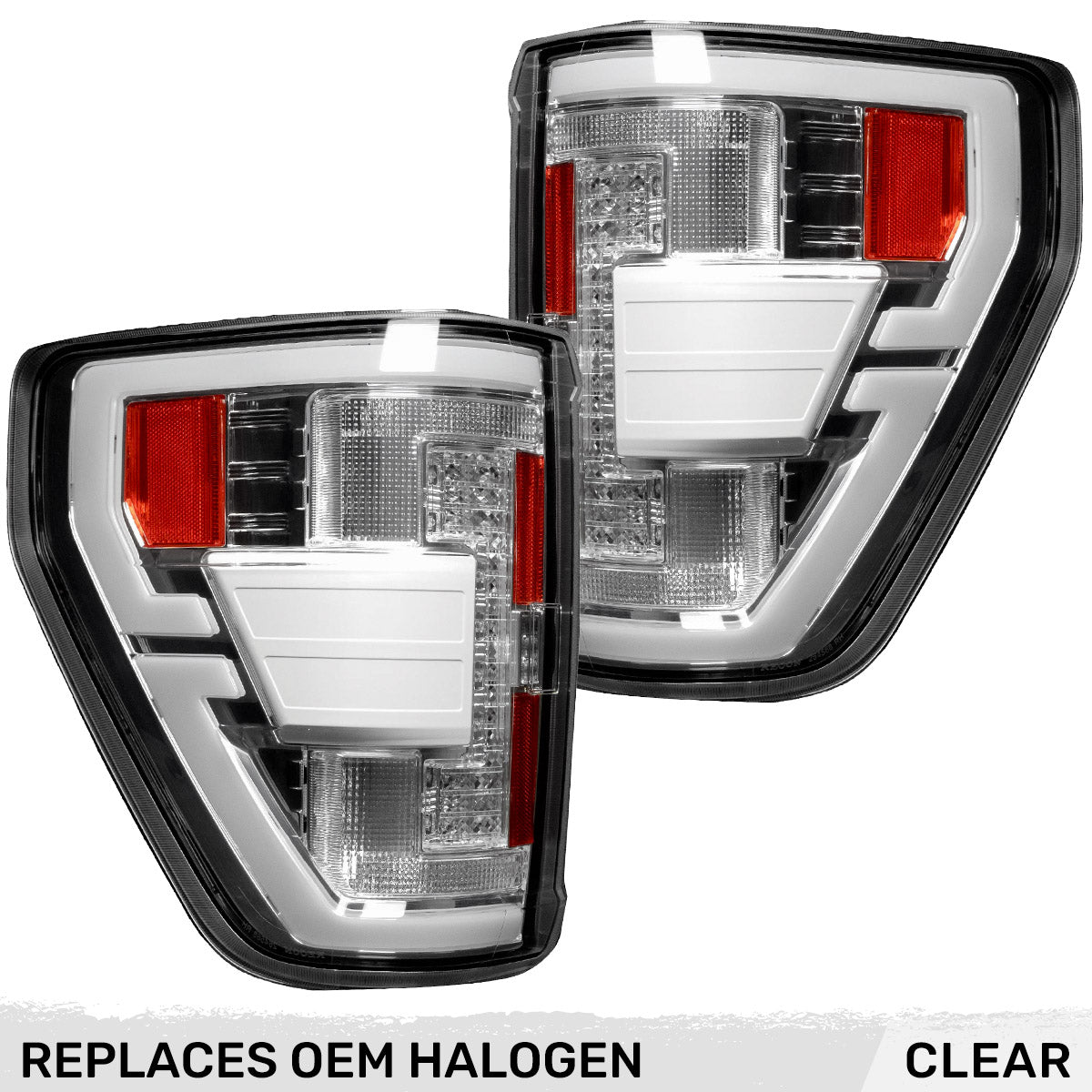 Ford F150 21-23 Ultra Bright OLED Tail Lights w/ Startup Light Sequence (Replaces Factory Halogen Tail Lights w/ BLIS Only) - Multiple Lens