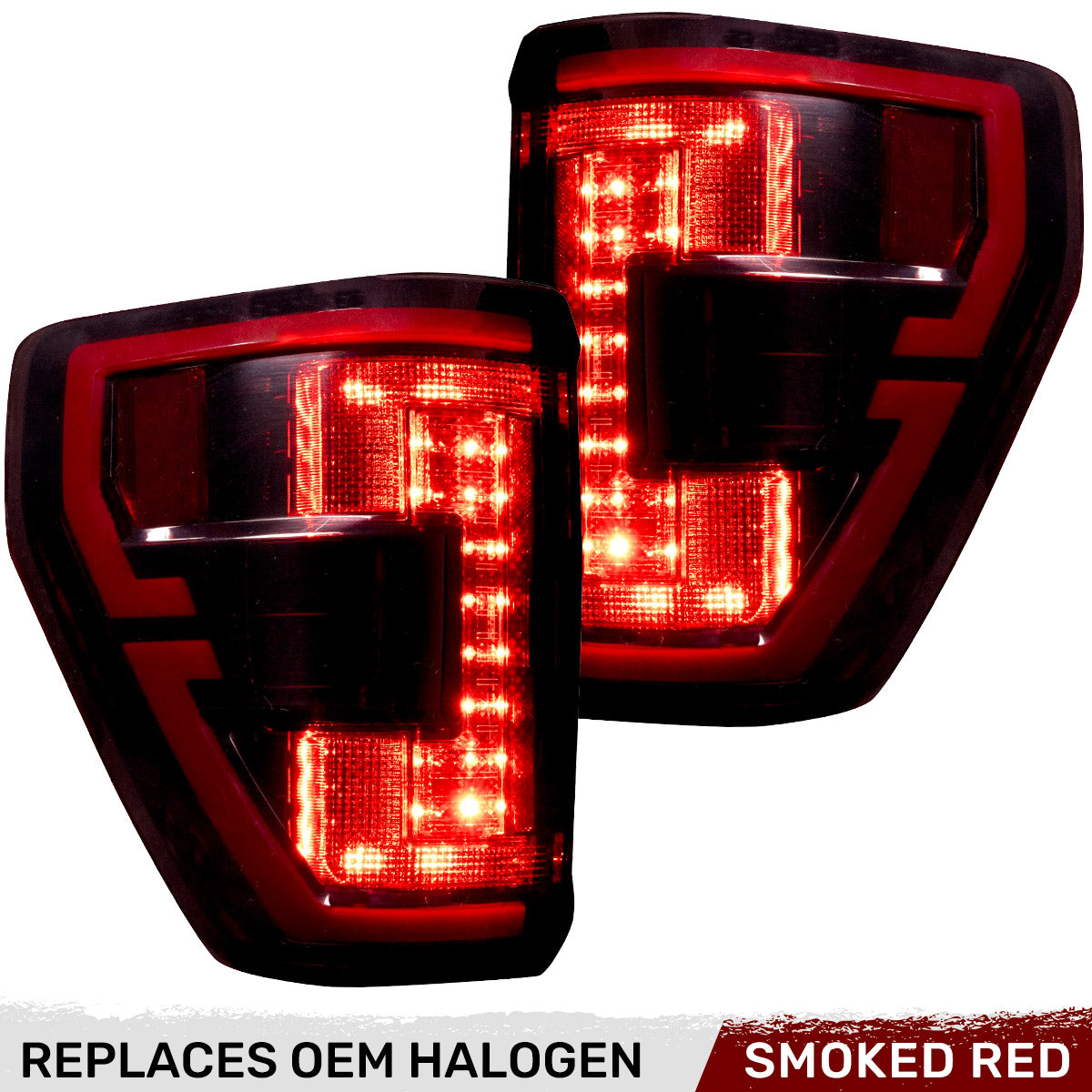 Ford F150 21-23 Ultra Bright OLED Tail Lights w/ Startup Light Sequence (Replaces Factory Halogen Tail Lights w/ BLIS Only) - Multiple Lens