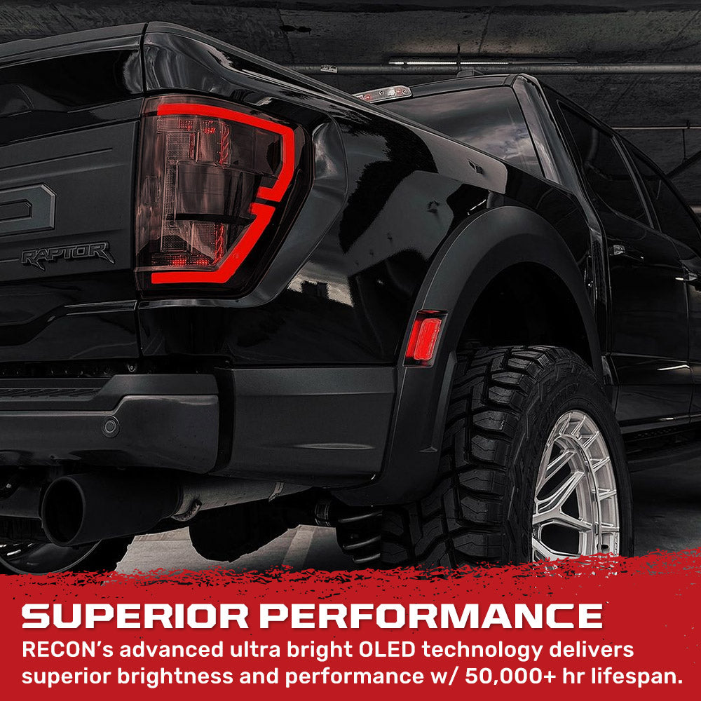 Ford F150 21-23 Ultra Bright OLED Tail Lights w/ Startup Light Sequence (Replaces Factory Halogen Tail Lights w/ BLIS Only) - Multiple Lens