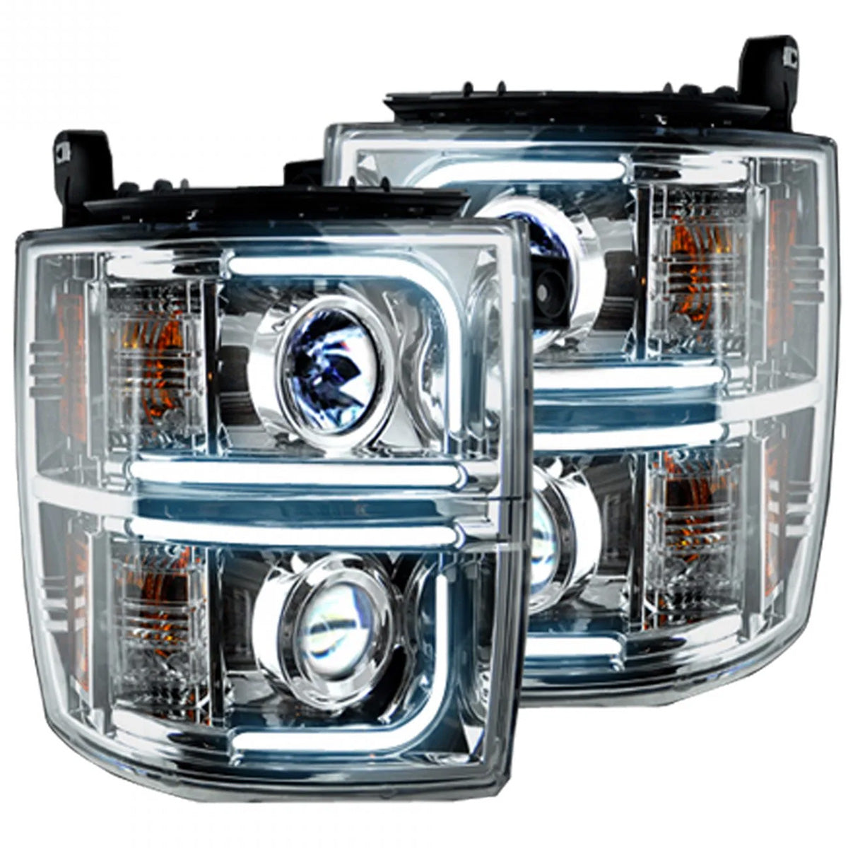 Chevy 14-15 Silverado 1500 Projector Headlights OLED Halos, DRL - Multiple Styles
