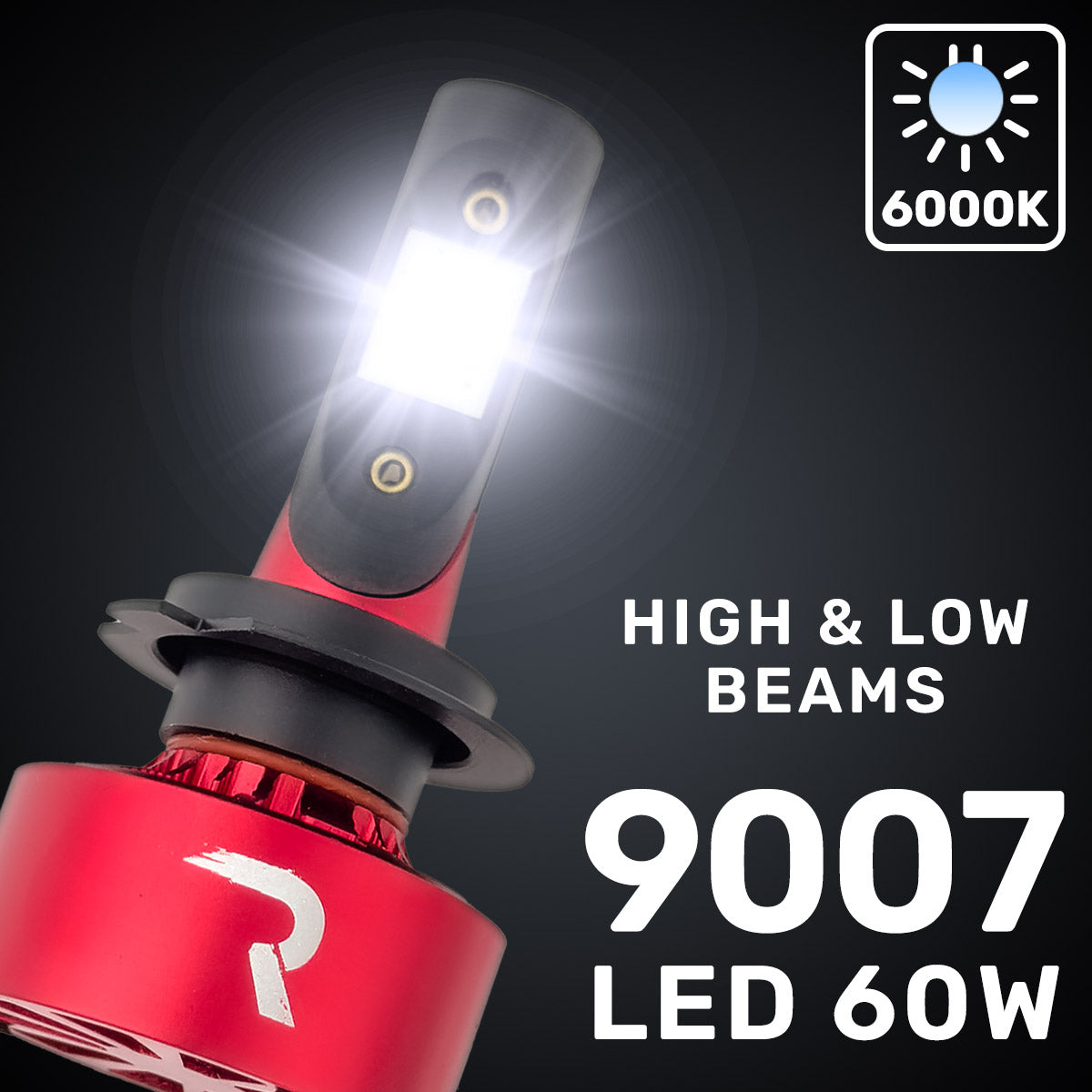 9007 12V Ultra High-Power 60-Watt LED Headlight Bulbs (Hi & Low Beams) 6000K Color RECON 9007 12V Ultra High-Power 60-Watt LED Headlight Bulbs (Hi & Low Beams) 6000K Color 9007 12V Ultra High-Power 60-Watt LED Headlight Bulbs (Hi & Low Beams) 6000K Color 9007 12V Ultra High-Power 60-Watt LED Headlight Bulbs (Hi & Low Beams) 6000K Color 9007 12V Ultra High-Power 60-Watt LED Headlight Bulbs (Hi & Low Beams) 6000K Color