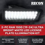 Dodge 19-26 RAM 1500 (NOT Classic Models) Ultra Bright 6000K White LED License Plate Illumination Kit - Smoked Lens