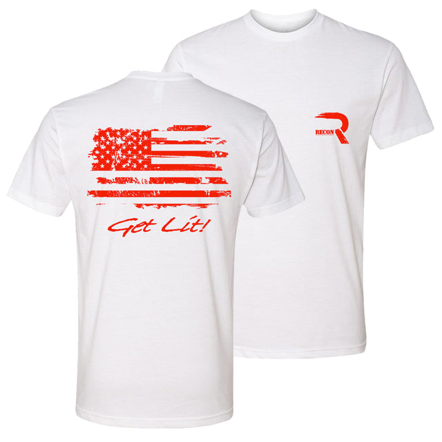 Short Sleeve | R-Logo with Flag on a White T-Shirt RECON Short Sleeve | R-Logo with Flag on a White T-Shirt Short Sleeve | R-Logo with Flag on a White T-Shirt Short Sleeve | R-Logo with Flag on a White T-Shirt Short Sleeve | R-Logo with Flag on a White T-Shirt