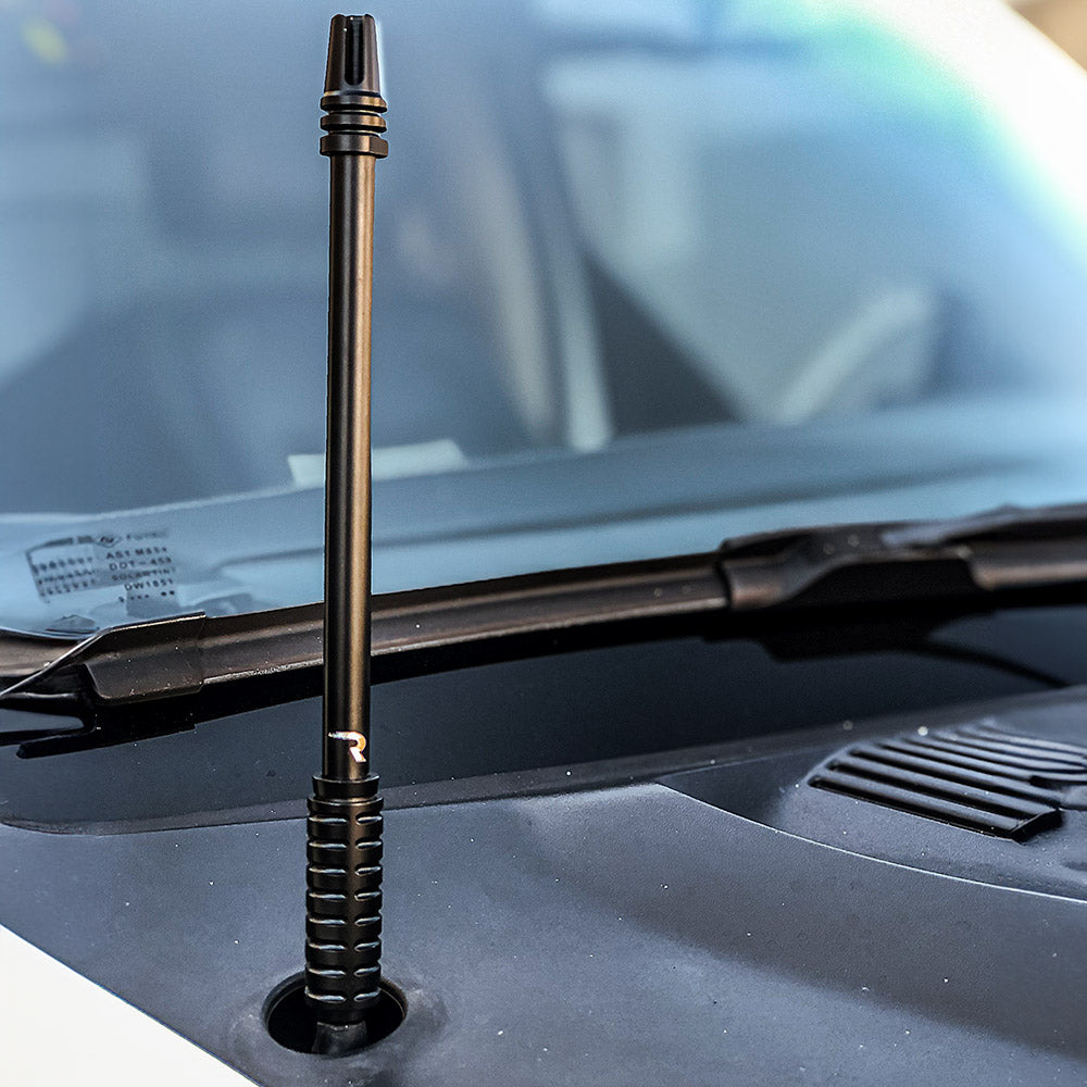 AR-15 Rifle Barrel 10" Aluminum Truck Antenna with 3-Pronged Threaded Flash Hider Barrel Tip (Antenna Fits OEM Factory Threaded Antenna Base) Multiple Colors
