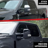 Ford 17-24 Super Duty F250 F350 F450 Durable ABS 2-Pc Kit Upgrade Replacement Towing Side Mirror Caps - Gloss Black