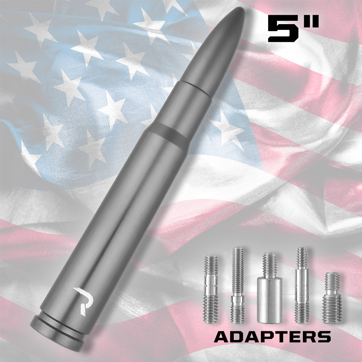 .50 Cal Bullet Antenna (Fits OEM Factory Threaded Antenna) Multiple Colors