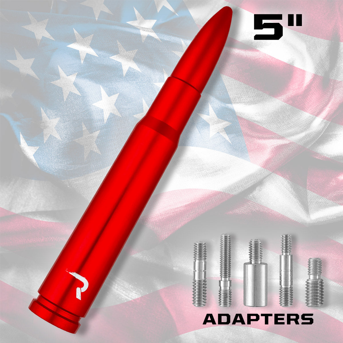 .50 Cal Bullet Antenna (Fits OEM Factory Threaded Antenna) Multiple Colors