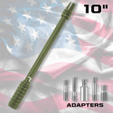 AR-15 Rifle Barrel 10" Aluminum Truck Antenna with 3-Pronged Threaded Flash Hider Barrel Tip (Antenna Fits OEM Factory Threaded Antenna Base) Multiple Colors