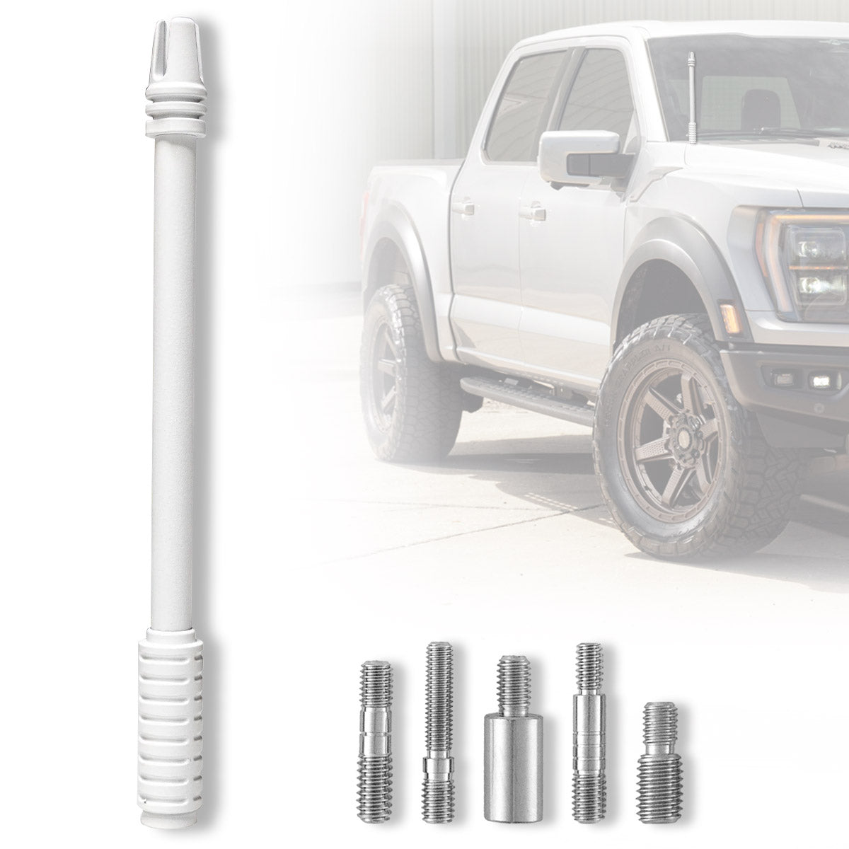 AR-15 Rifle Barrel 10" Aluminum Truck Antenna with 3-Pronged Threaded Flash Hider Barrel Tip (Antenna Fits OEM Factory Threaded Antenna Base) Multiple Colors