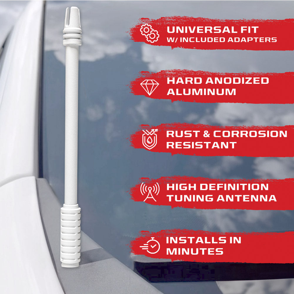 AR-15 Rifle Barrel 10" Aluminum Truck Antenna with 3-Pronged Threaded Flash Hider Barrel Tip (Antenna Fits OEM Factory Threaded Antenna Base) Multiple Colors