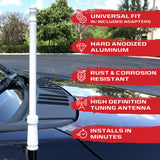 Aluminum 8" Antenna Mast (Fits OEM Factory Threaded Antenna) Multiple Colors