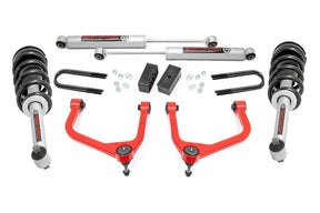 3.5 Inch Lift Kit Mono Leaf Rear N3 Struts Red GMC Sierra 1500 (25-26) Rough Country