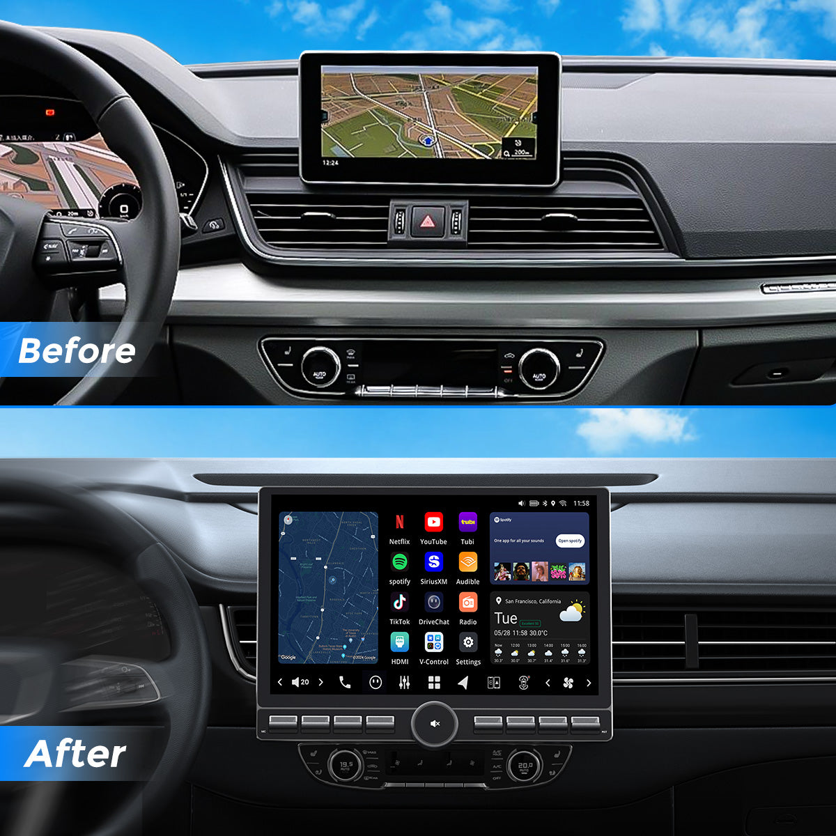 VISION 13” Single DIN Android Car Universal Radio