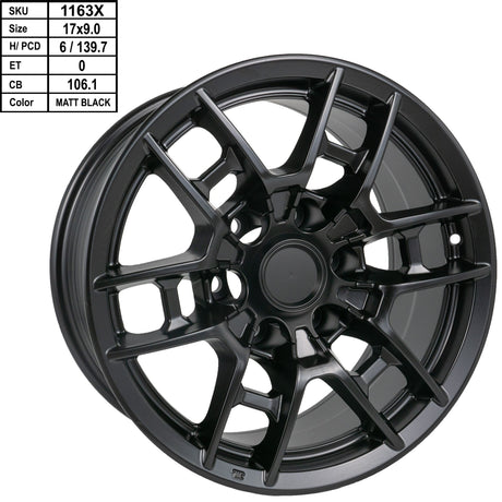 17 Inch TRD Rims – Matte Black Toyota Style Wheel (1 Pc)