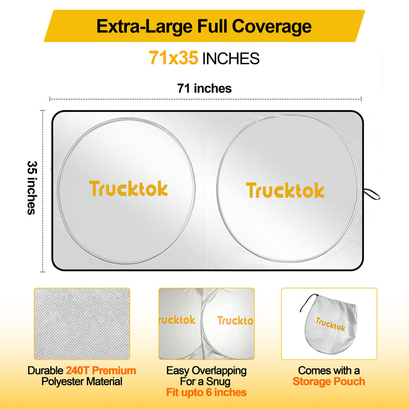 Trucktok Specially Customized  Universal Windshield Sunshade Summer Interior Cooler Auto Sun Protector